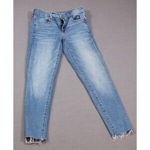 America Eagle Next Level Stretch Raw Hem Stretch Mid Rise Sz 6 28X27